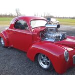 41 Willys restoration with custom red pain job - Passenger Side