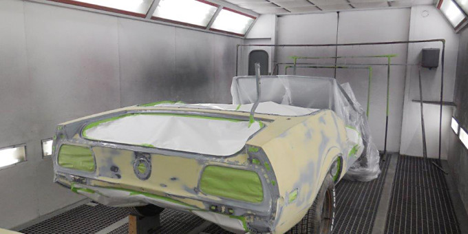 71 Mustang body in Putty Primer