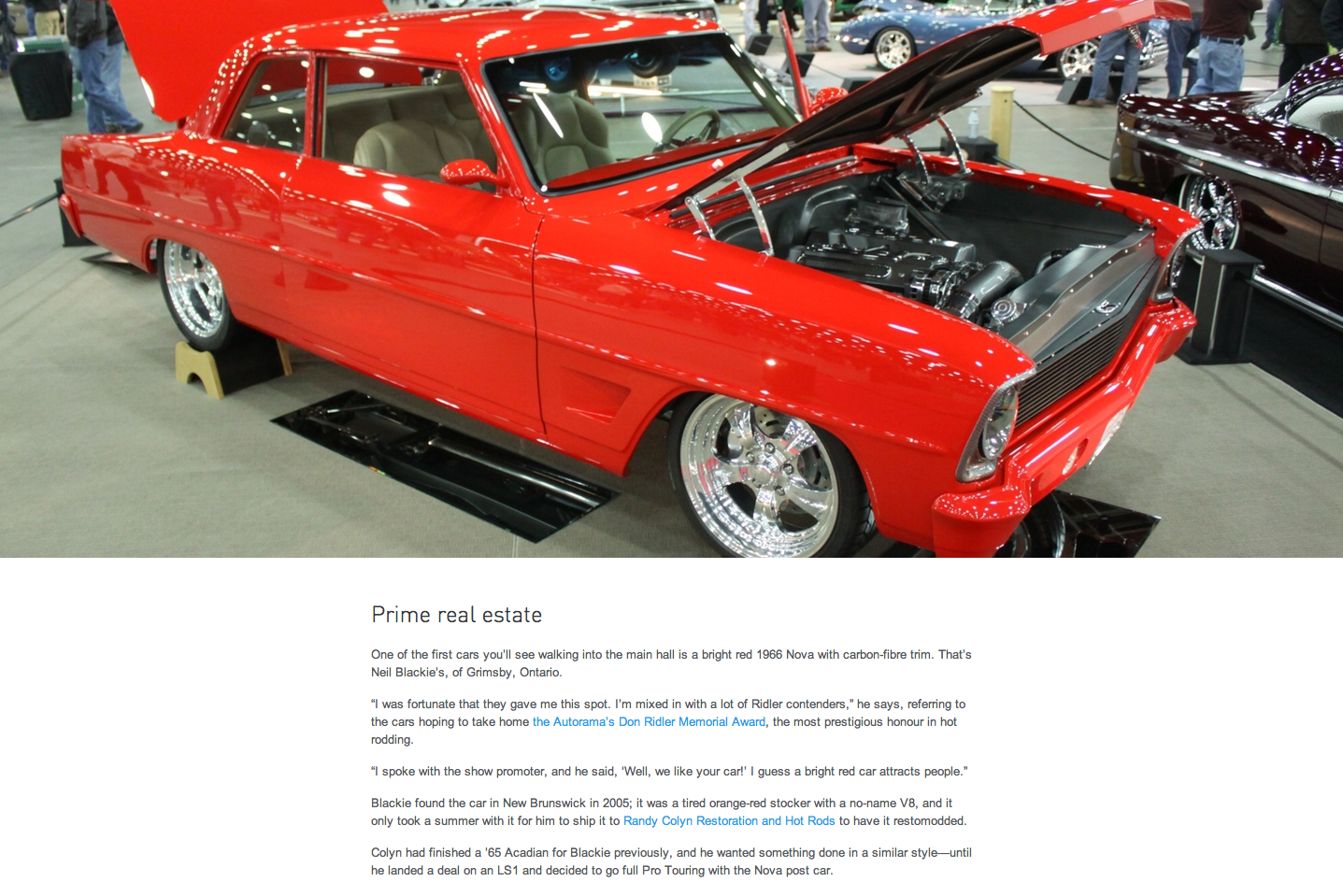 Autorama article Randy Colyn - Neil Blackie's 66 nova