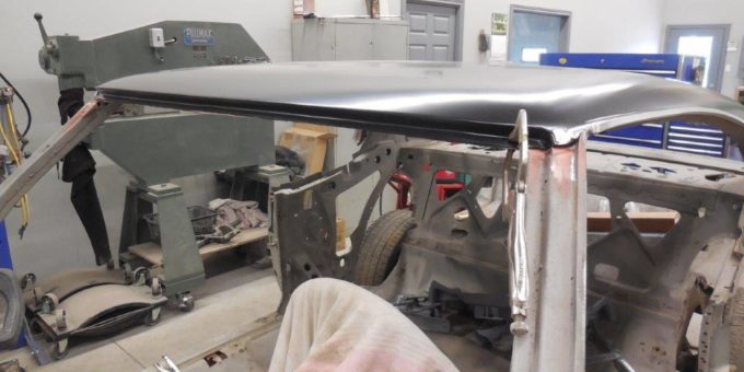New roof panel on the 72 Chevelle