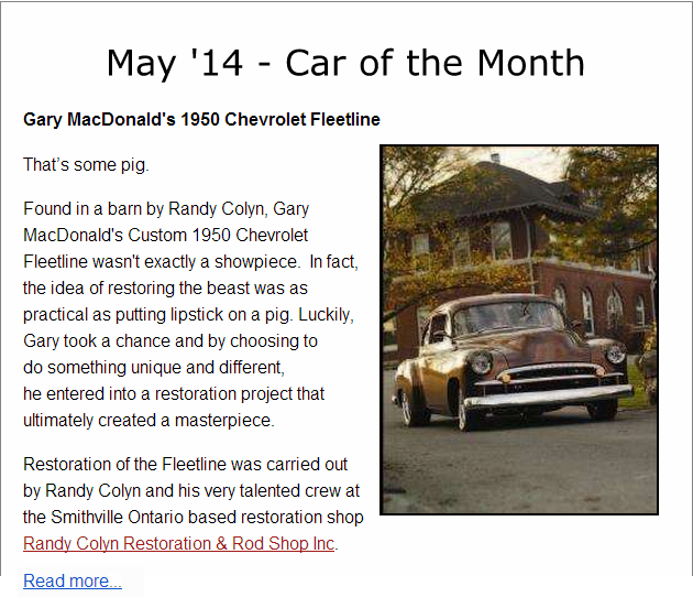 car of the month